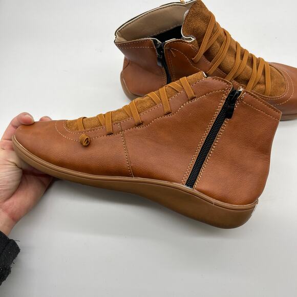 Ankle Boots Round Toe Casual Comfortable Lightweight Side Zipper Size 9.5US/41CN - Picture 9 of 16